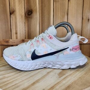 Nike React Infinity Run Flyknit 3 Shoes Womens 8 Floral Sneakers FD4151-100